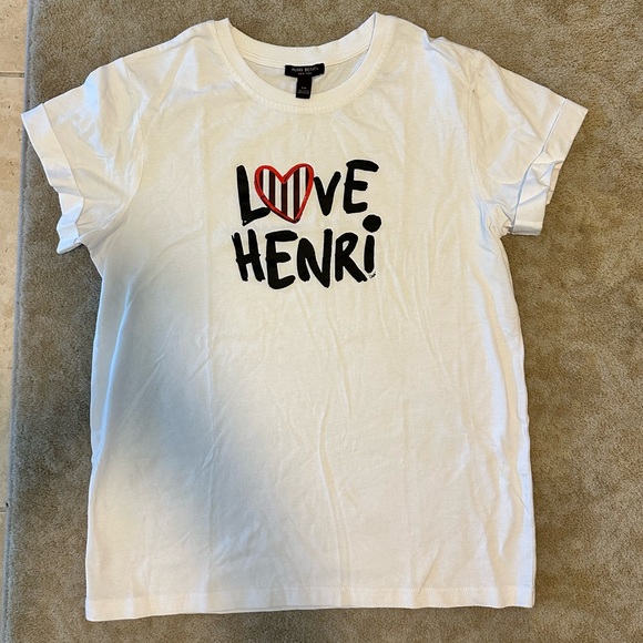 HENRI BENDEL T-SHIRT WITH CUFFED SLEEVE LOVE HENRI - Picture 2 of 9